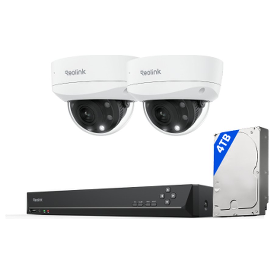 Reolink Duo 3V PoE valvekomplekt: salvesti + 2 kuppelkaamerat, 16 MP