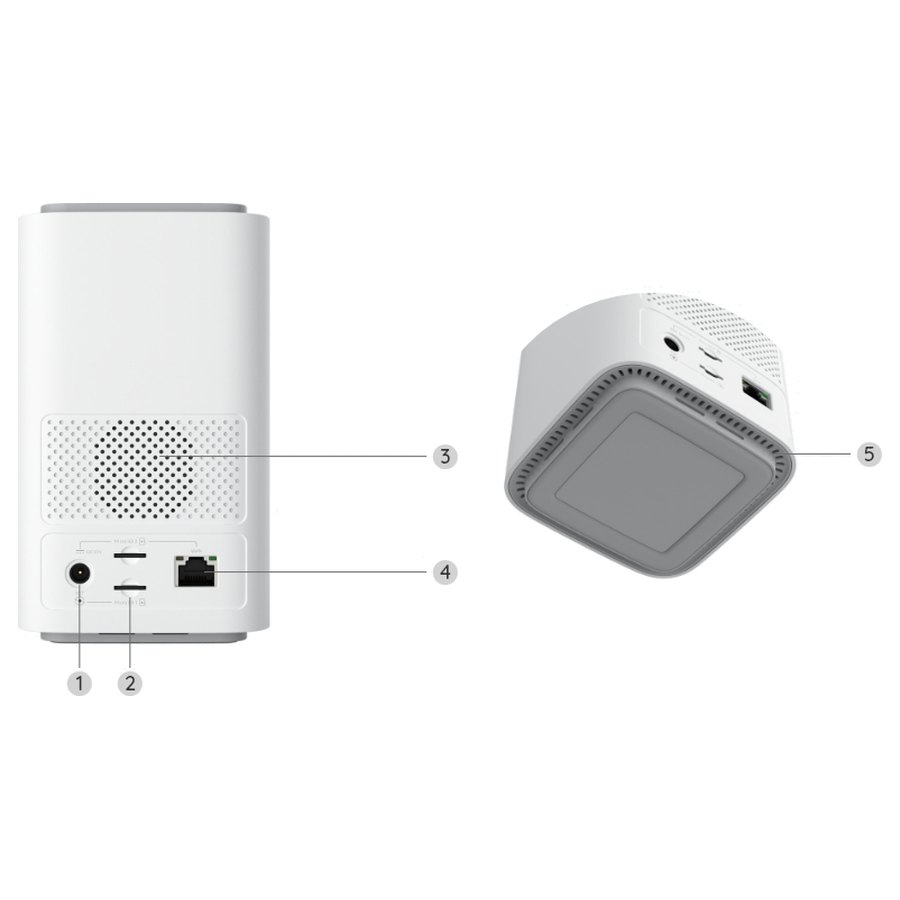 Reolink Home Hub tagant ja alt, pordid