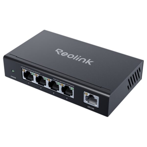 Reolink RLA-PS1E PoE-switch, 4 PoE-porti ja uplink