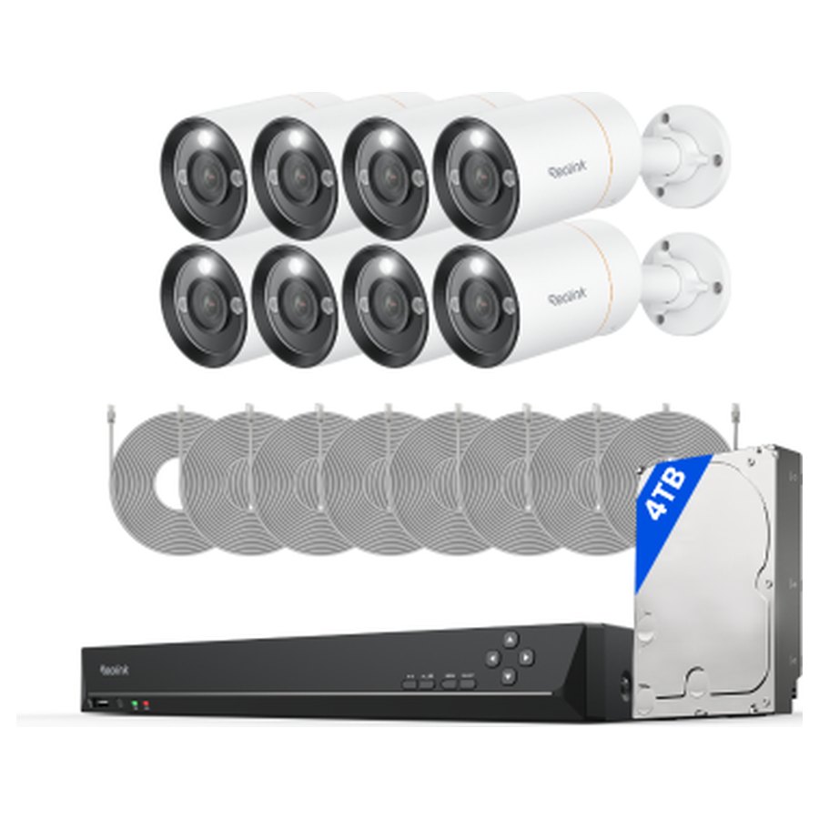 Reolink RLK16-1200B8-A valvekomplekt: 16-kanaliline salvesti + 8 kaamerat, 12 MP