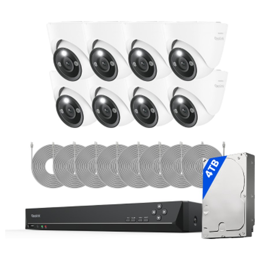 Reolink RLK16-1200D8-A valvekomplekt: 16-kanaliline salvesti + 8 kuppelkaamerat, 12 MP