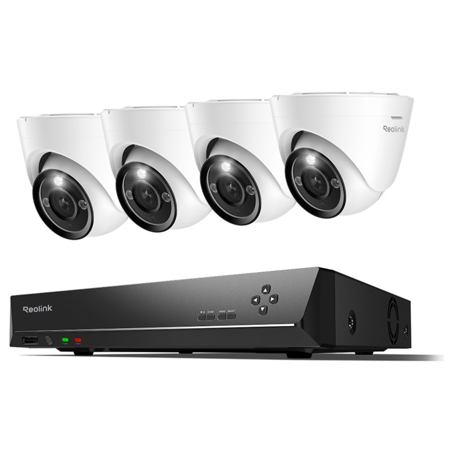 Reolink RLK8-1200D4-A valvekomplekt: 8-kanaliline salvesti + 4 kuppelkaamerat, 12 MP