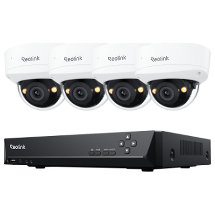Reolink RLK8-500V4 valvekomplekt: 8-kanaliline salvesti + 4 kuppelkaamerat, 5 MP