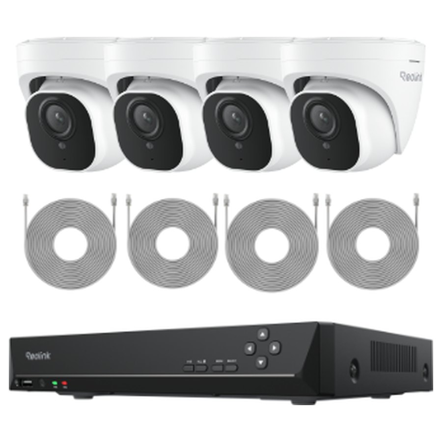 Reolink RLK8-520D4 valvekomplekt: 8-kanaliline salvesti + 4 kuppelkaamerat, 5 MP
