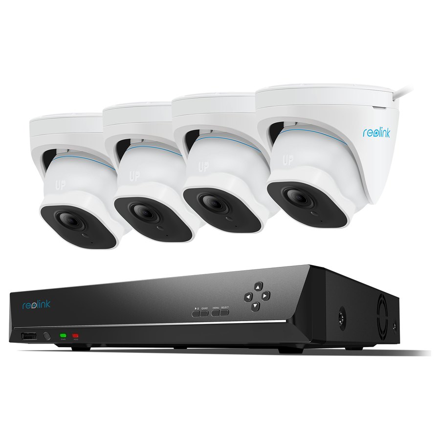 Reolink RLK8-820D4-A valvekomplekt, valge, 2 TB kõvakettaga