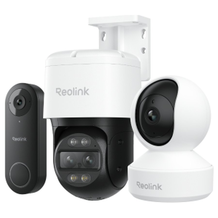 Reolink Whole-Home Essential valvekomplekt: sisekaamera, õuekaamera ja videouksekell, 3 seadet