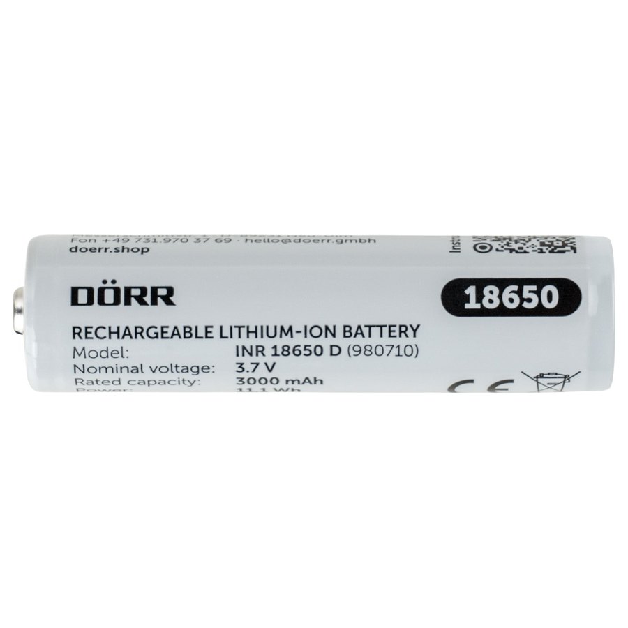 DÖRR 18650 liitiumakud 3000 mAh, 4 tk
