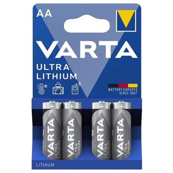 Varta Lithium AA liitiumpatareid rajakaamerale, 4 tk