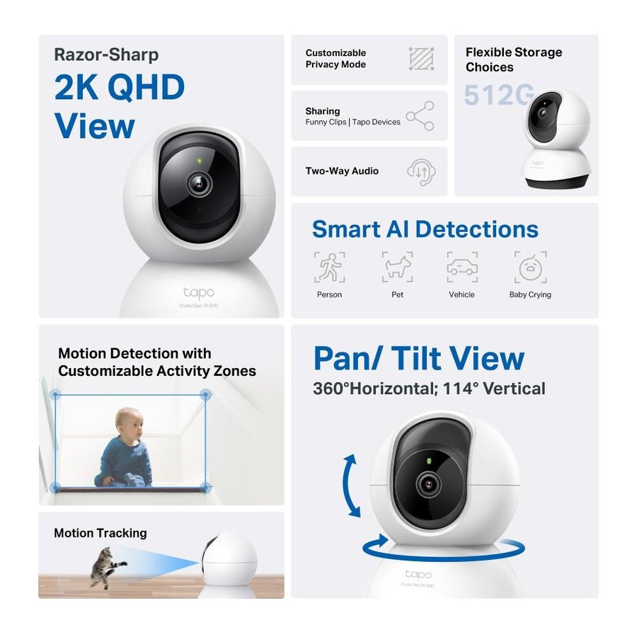 Tapo C220 2K QHD pööratav sisekaamera