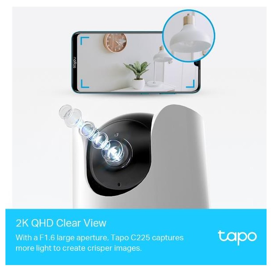 Tapo C225 2K QHD pööratav sisekaamera, tähevalgussensor
