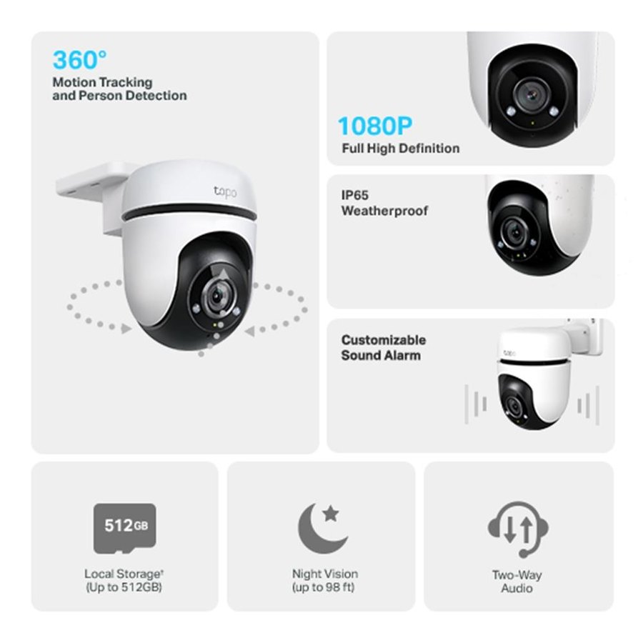 Tapo C500 pööratav õuekaamera, Full HD